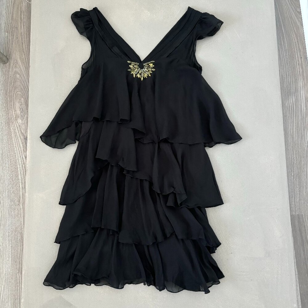 REBECCA TAYLOR BEADED SILK DRESS SZ